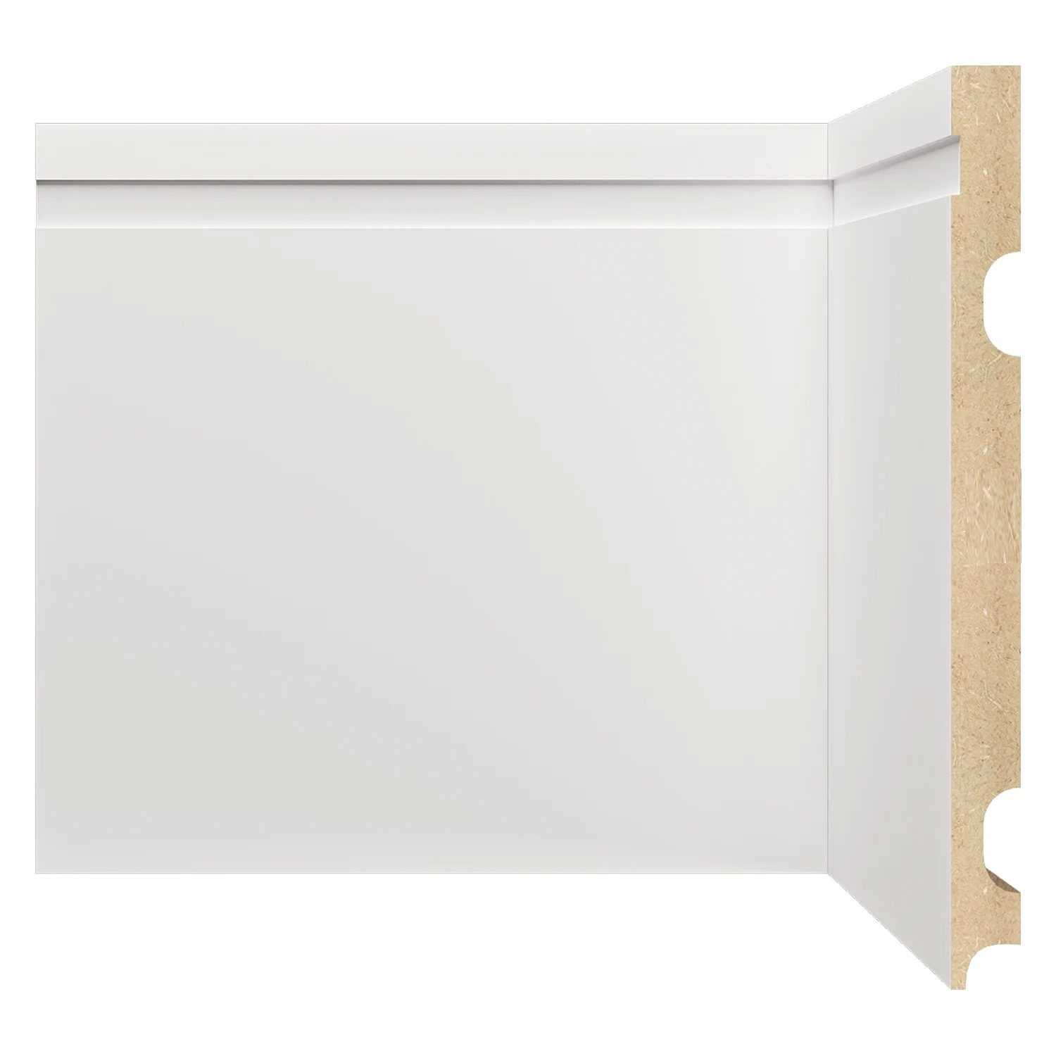 Rodapé De Mdf 20cmx15mmx2,40m Com Friso 2002 Branco Frisado