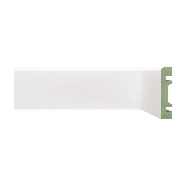 Rodapé De Mdf Liso De 7cm X 2,40m Rende 2,4 Metros Moldufama 700 Branco