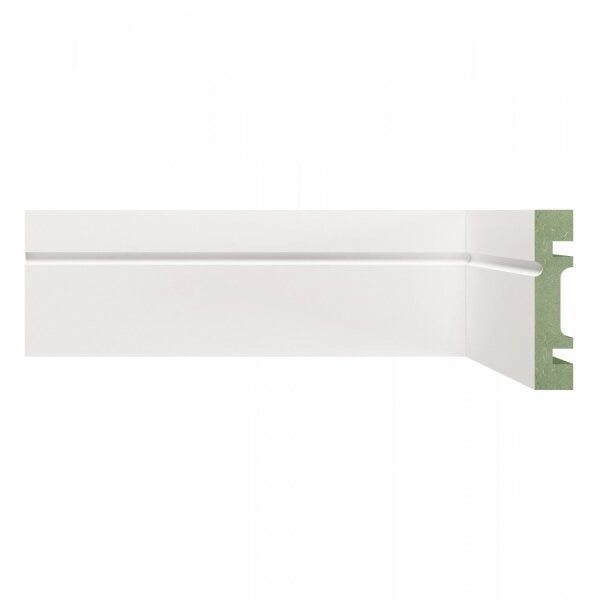Rodapé De Mdf Frisado De 7cm X 2,40m Rende 2,4 Metros Moldufama 702 Branco