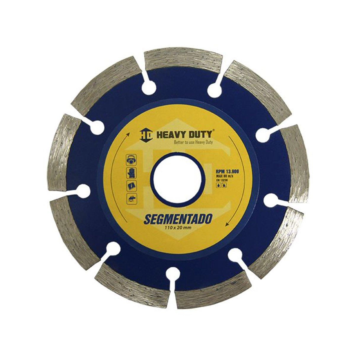 Disco Diamantado 110mmx20 Segmentado - Heavy Duty