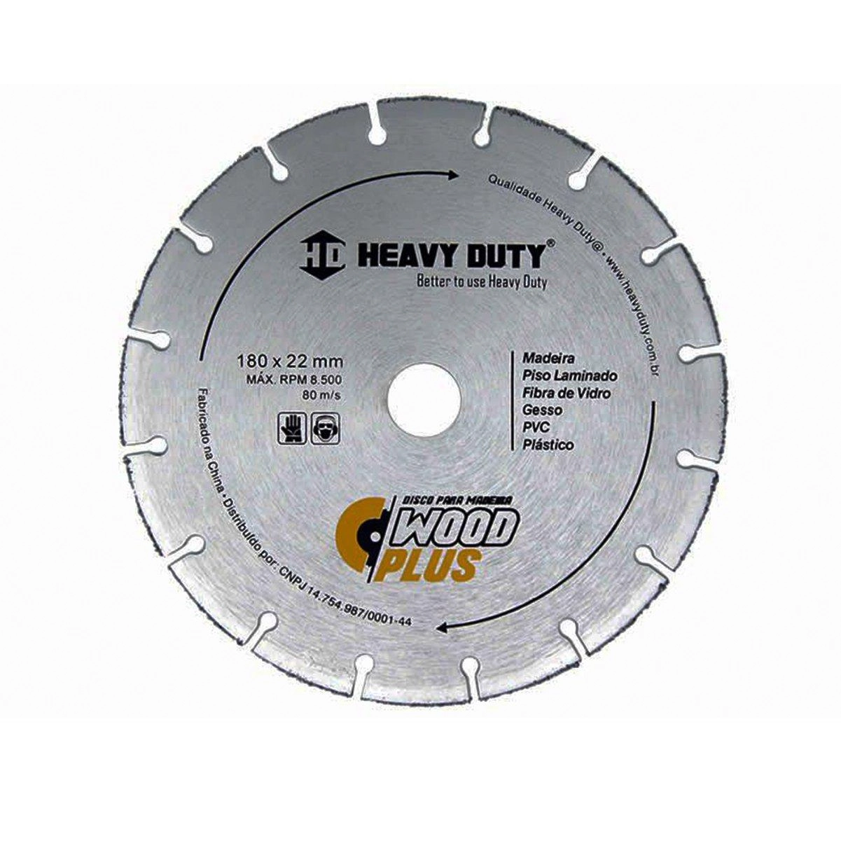Disco Tungstenio Woodplus Madeira 180mm X 22mm - Heavy Duty, Tamanho: 180mm X 22mm