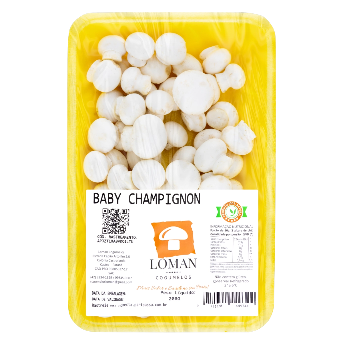 Cogumelo Baby Champignon Loman Cogumelos Bandeja 200g