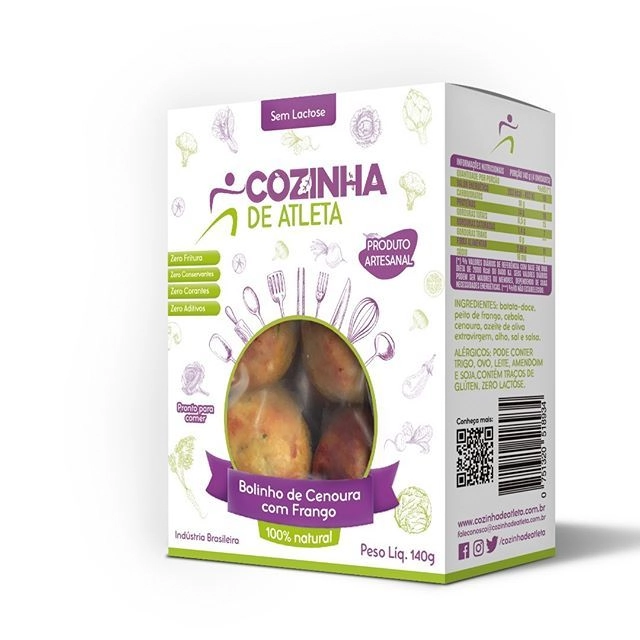 Bolinho Cenoura Frango Cozinha De Atleta 100g