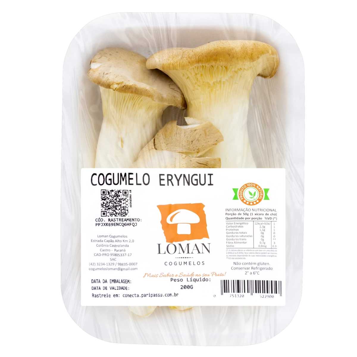 Cogumelo Eryngui Loman Cogumelos Bandeja 200g