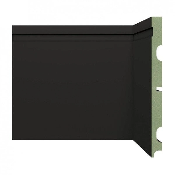 Rodapé De Mdf Frisado De 20cmx2,40m Rende 2,4m 2002  Preto Frisado