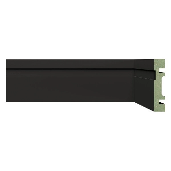 Rodapé De Mdf Frisado De 7cmx2,40m Rende 2,4m 702  Preto Frisado