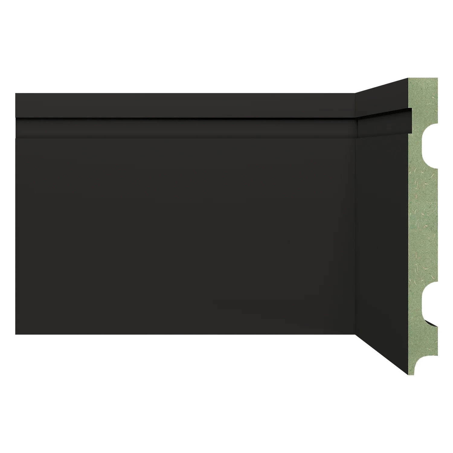 Rodapé De Mdf Frisado De 15cmx2,40 Rende 2,4m 1502  Preto Frisado