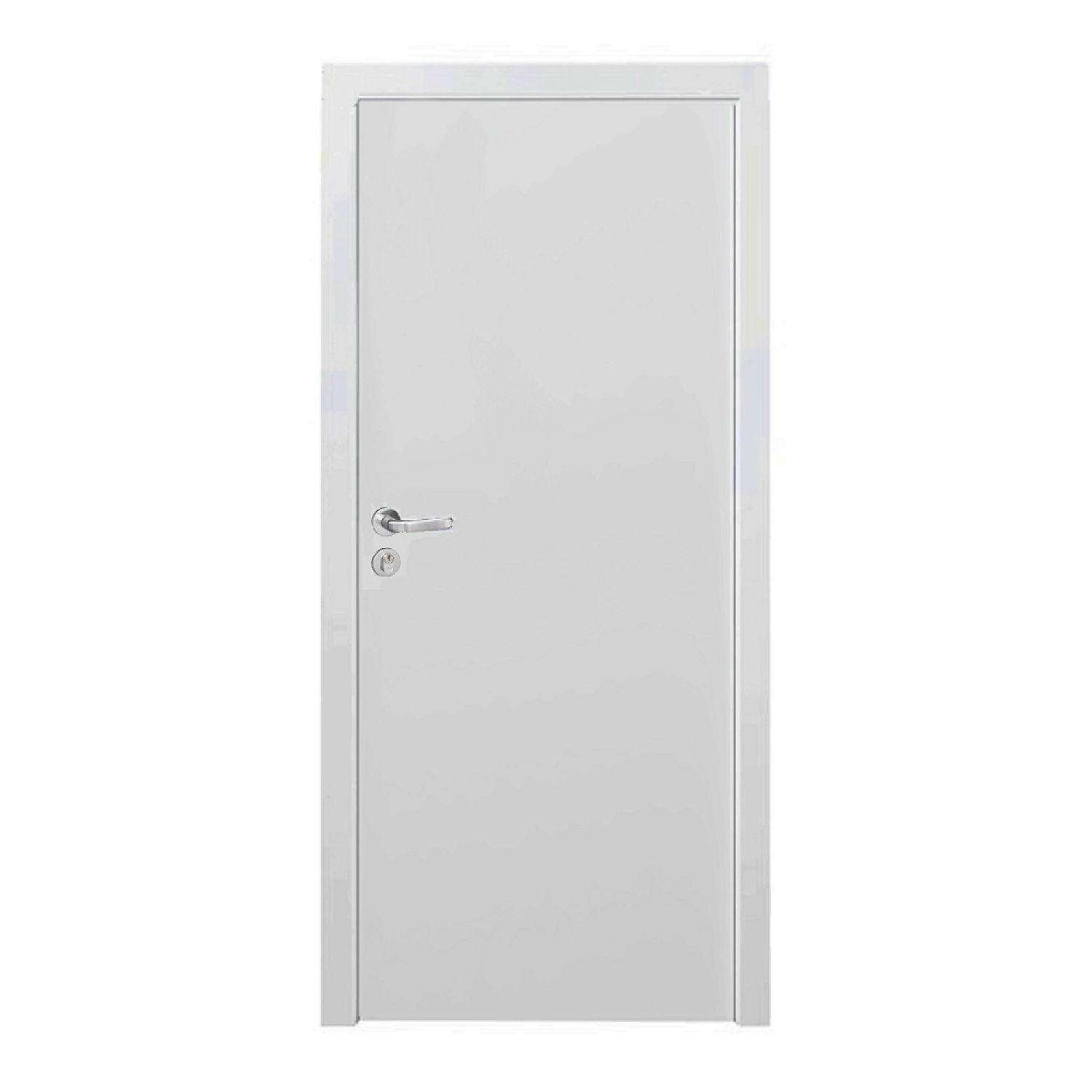 Kit Porta De Madeira 210x60cm Lisa Primer Direita Moldufana Branco