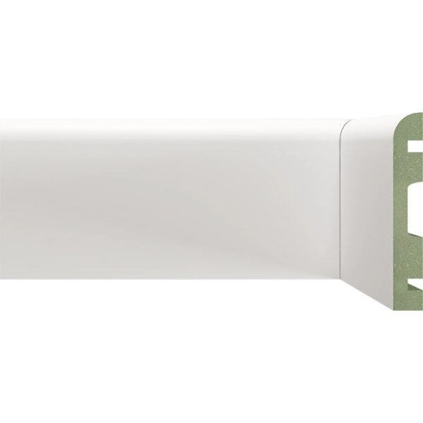 Rodapé De Mdf Liso 10cm X 2,40m Rende 2,4 Metros 1000 Branco