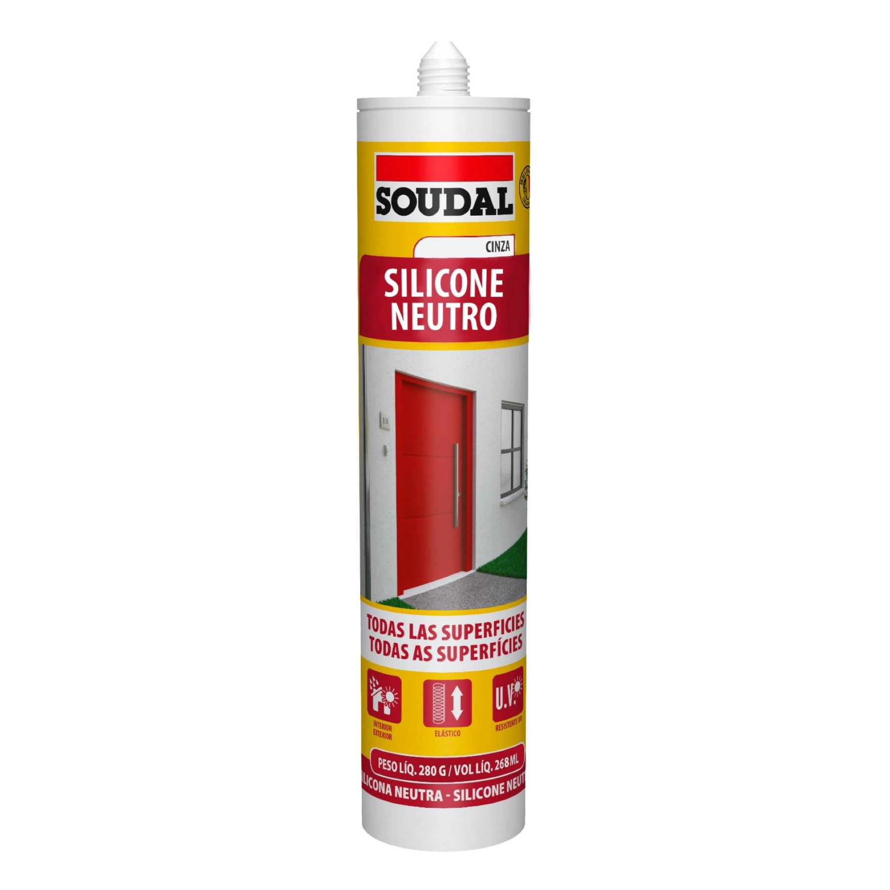 Silicone Neutro para Portas e Janelas Transparente Tubo 280g Soudal