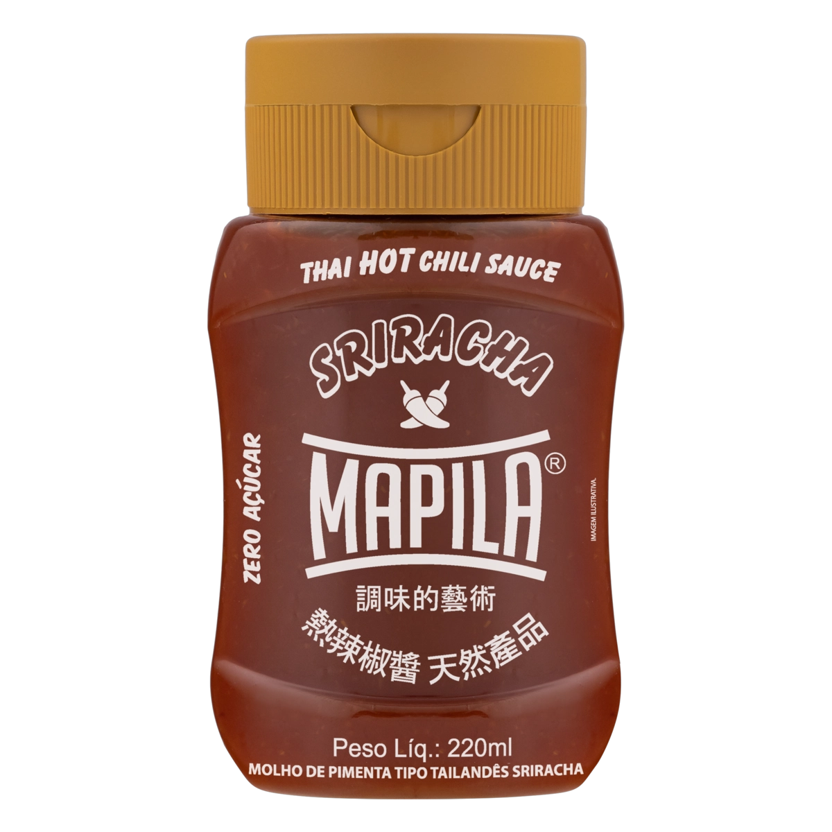 Molho De Pimenta Tailandês Sriracha Zero Açúcar Mapila Squeeze 220ml