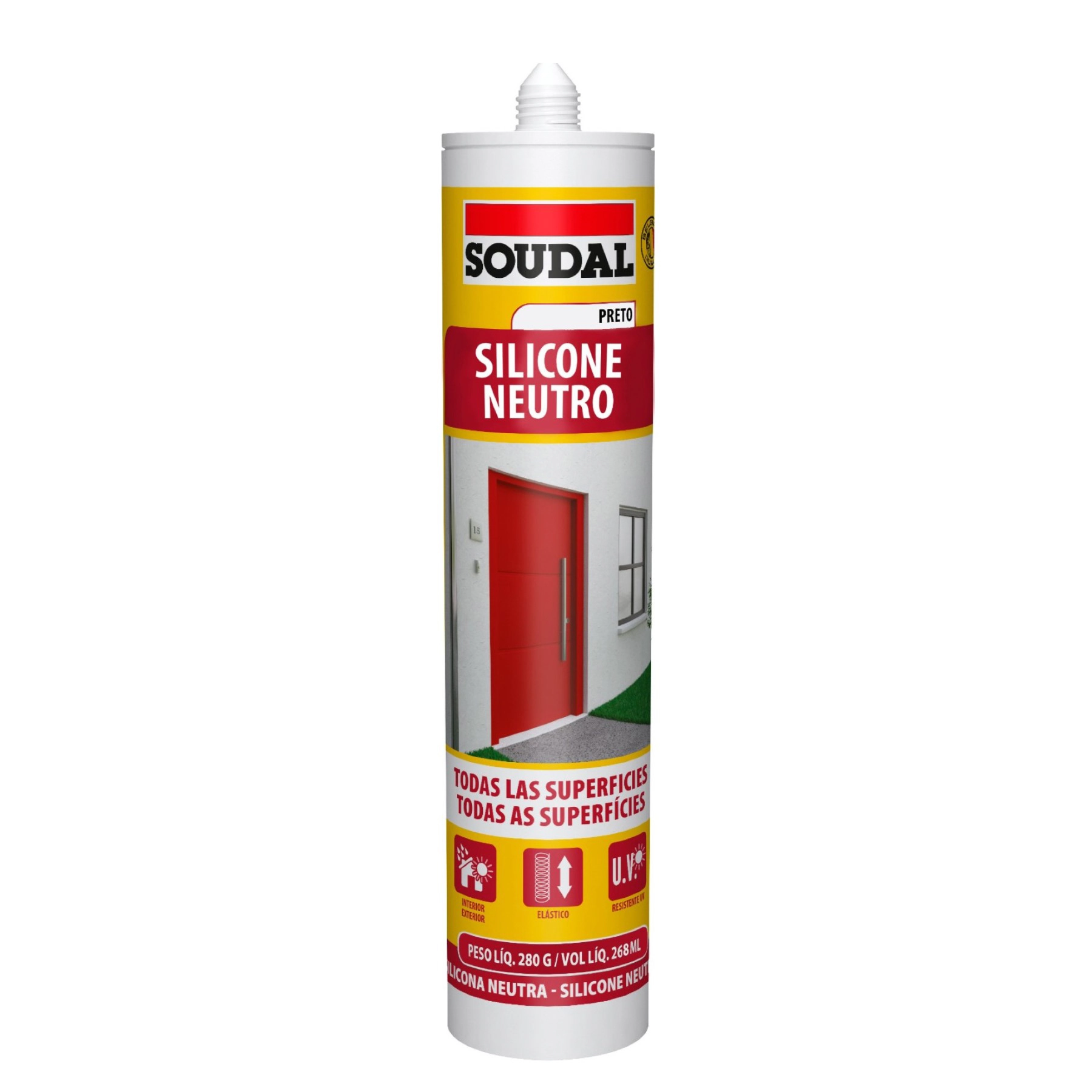 Silicone Neutro para Portas e Janelas Branco Tubo 280g Soudal