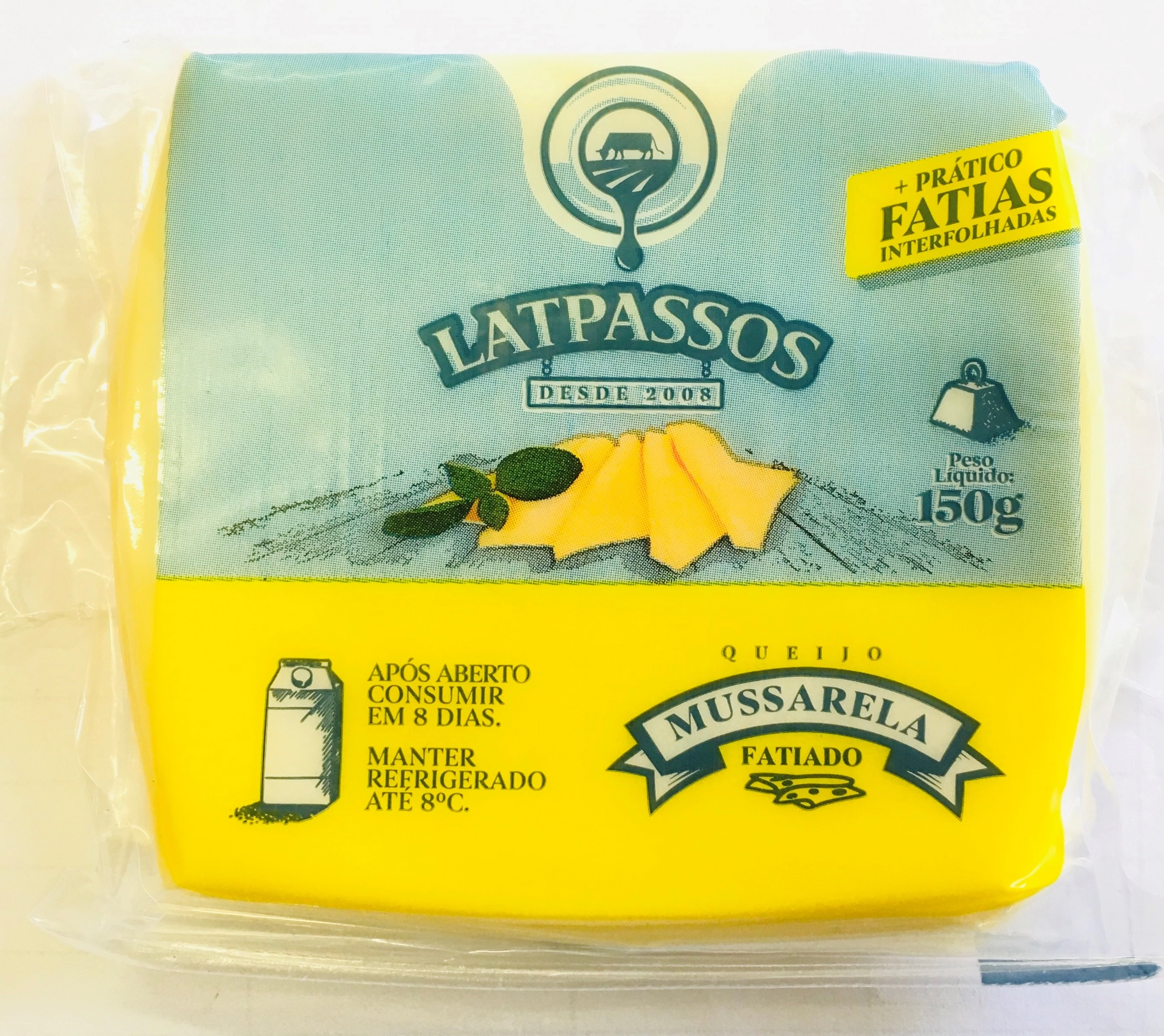 Queijo Mussarela Latpassos 150g Fatiado