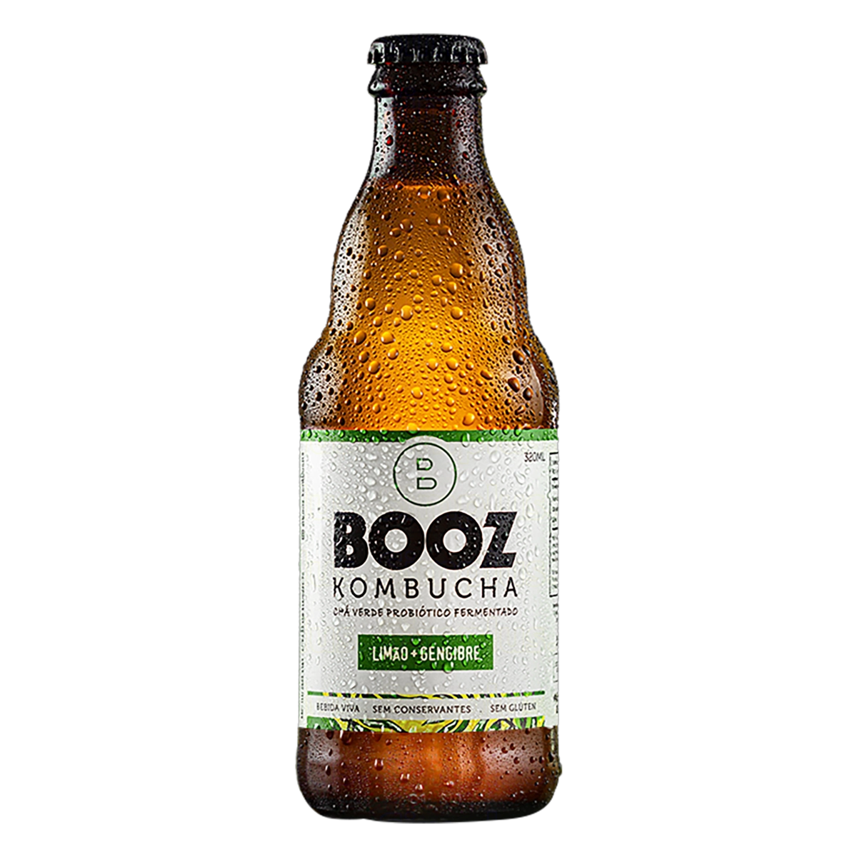 Kombucha Limão Gengibre Booz Garrafa 320ml