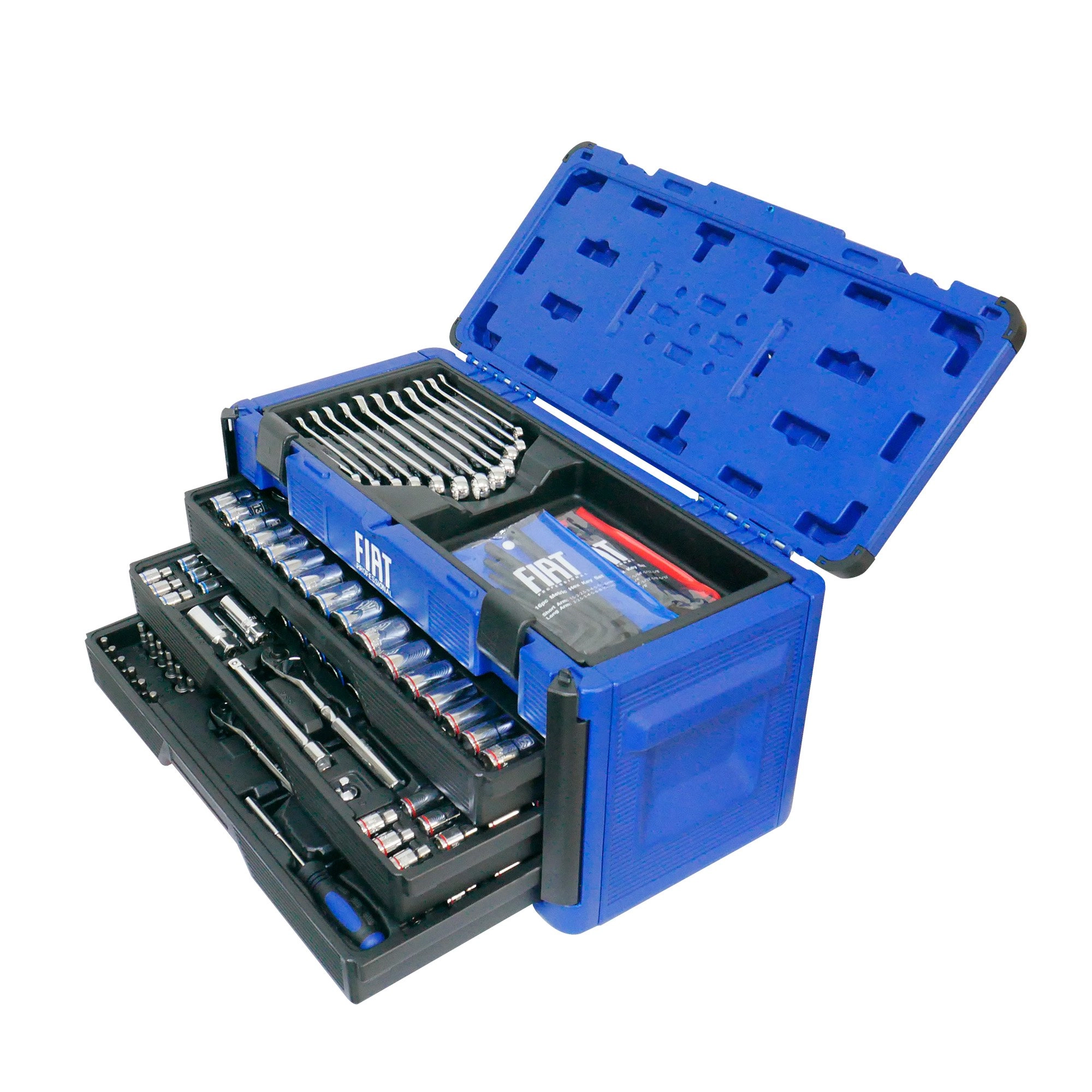 Kit Ferramentas Oficial Fiat Pro Nauber Legione 222, Cromo Vanadio, 222 Peças, Caixa De Ferramentas,