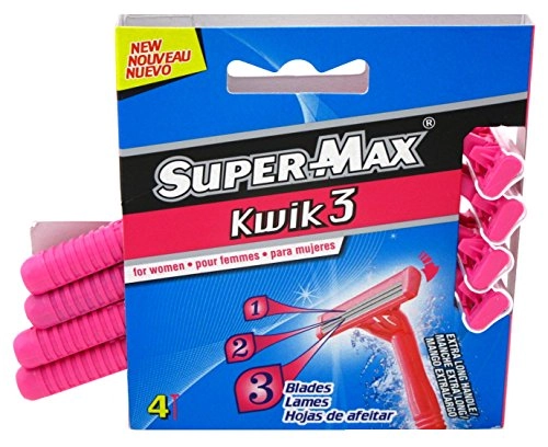 Supermax Razor Womens Kwik 3 Blade 4 Count 6 Pieces