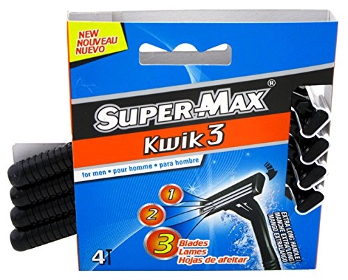 Supermax Razor Mens Kwik 3 Blade 4 Count 6 Pieces