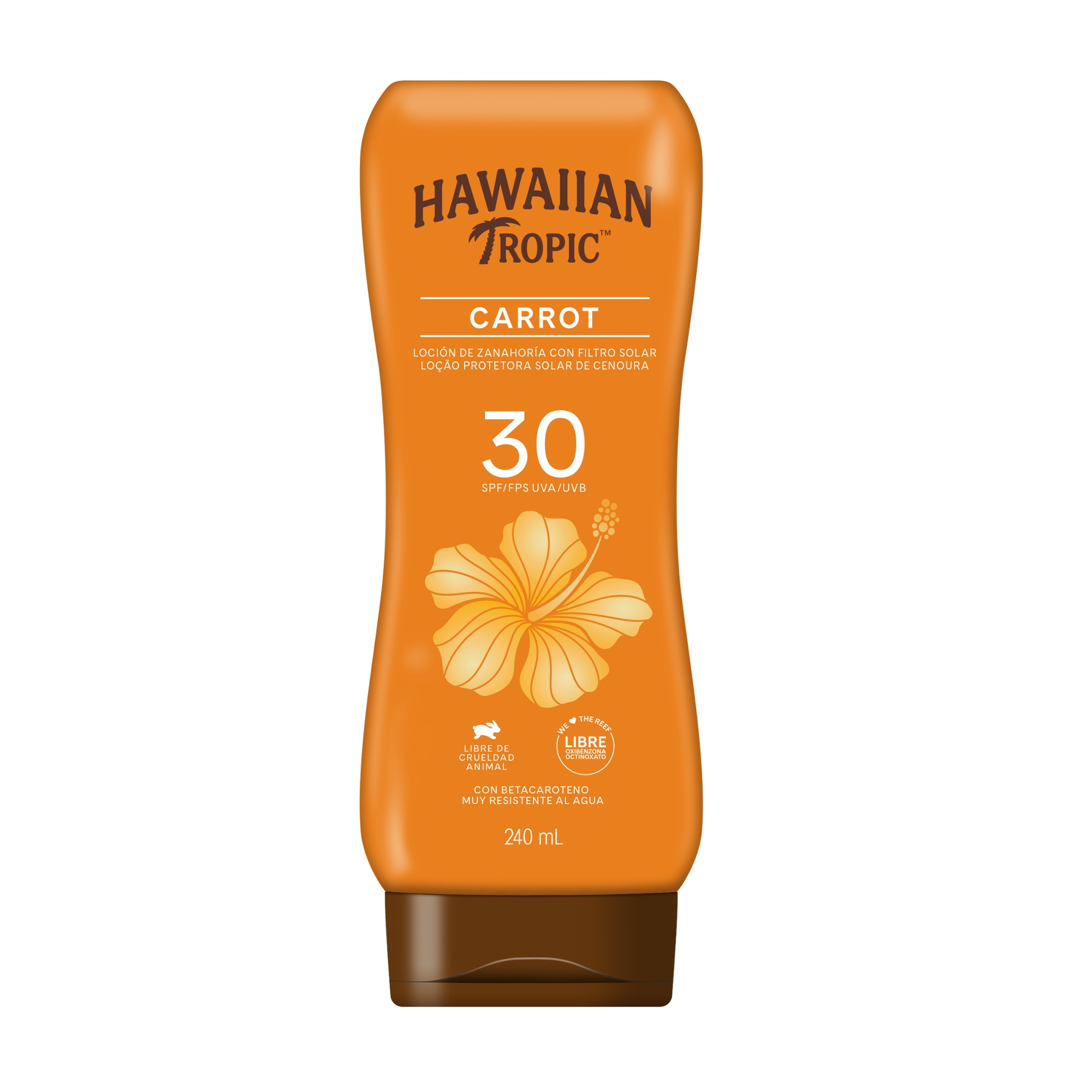 Protetor Solar Em Loção Corporal Hawaiian Tropic Carrot Fps 30 240ml