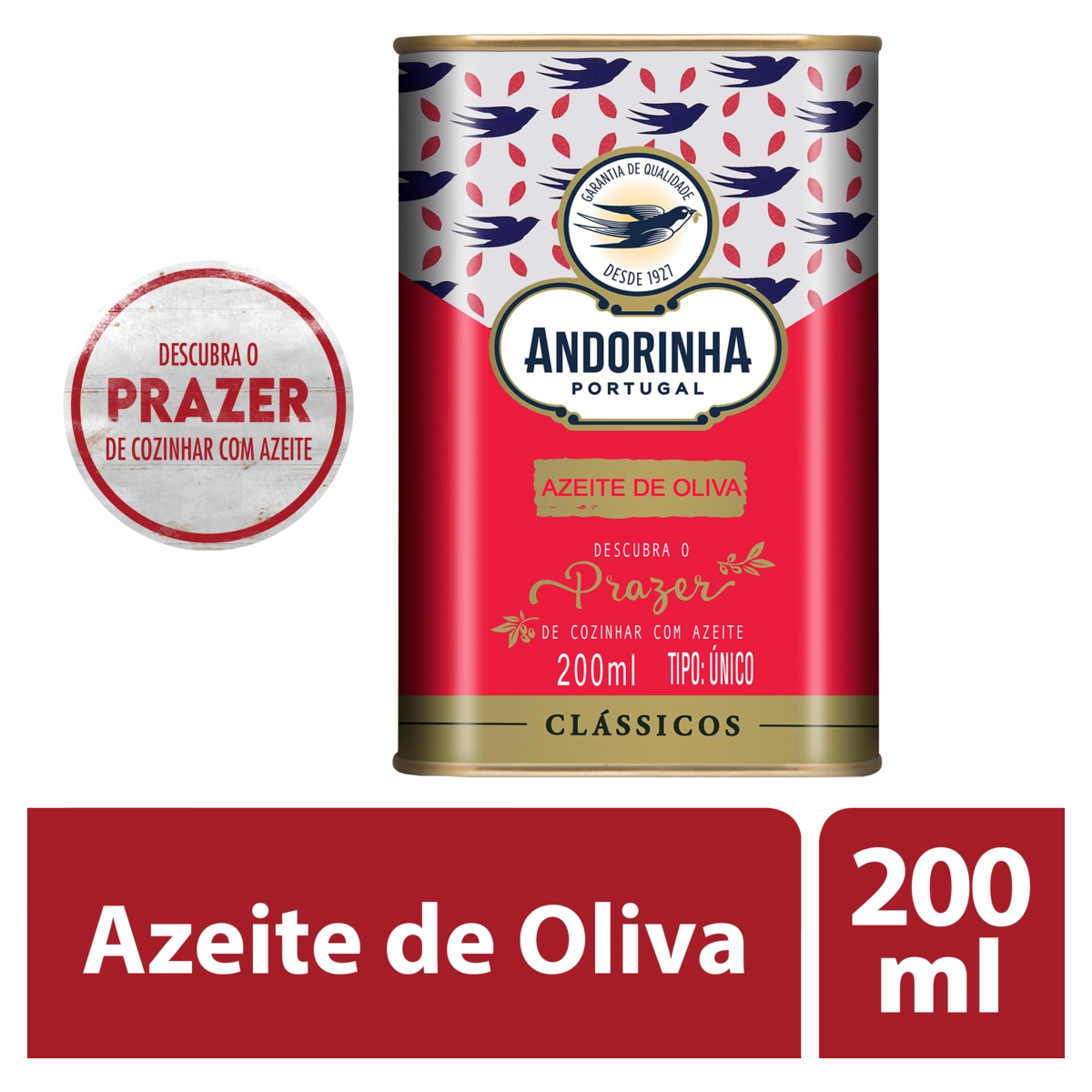 Azeite De Oliva Tipo único Português Andorinha Clássicos Lata 200ml