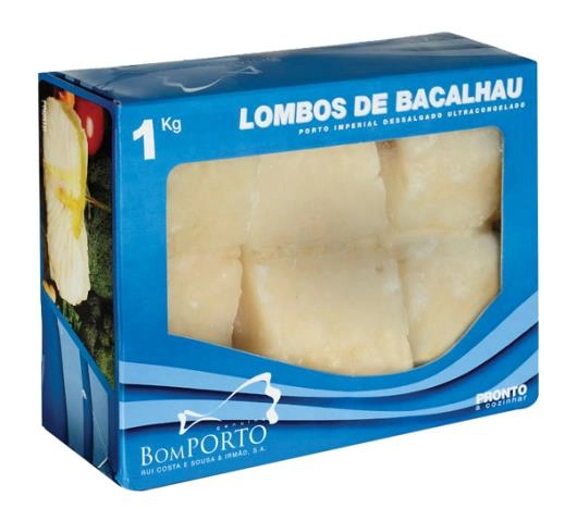 Lombo De Bacalhau Congelado Dessalgado Bom Porto Caixa 1kg