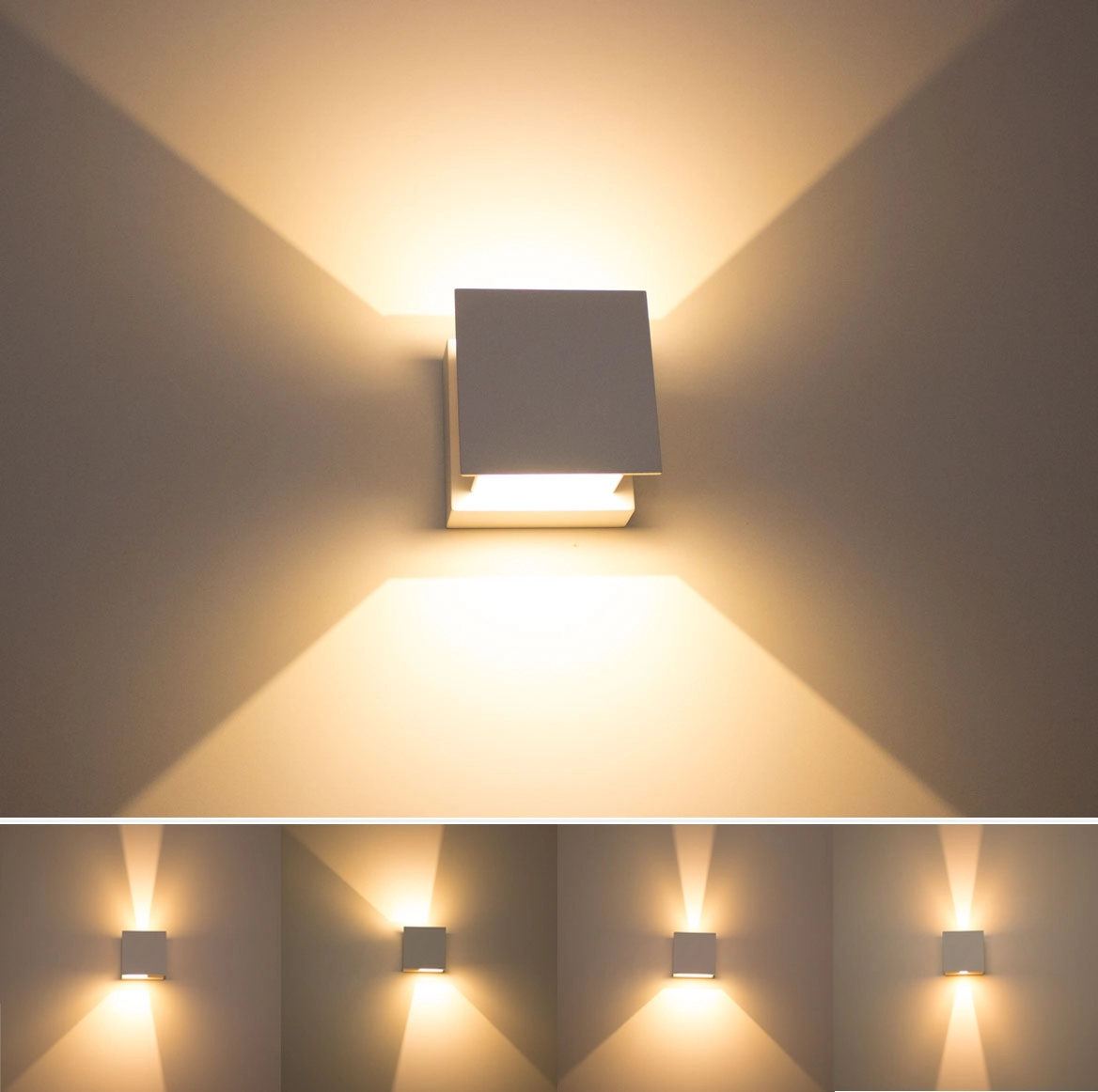 Kit com 6 Arandelas 2 Fachos Regulável Led Garantia de 5 Anos - luminárias marrom St423