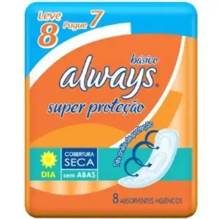 Always Básico Malha Seca Com Abas 8 Unidades