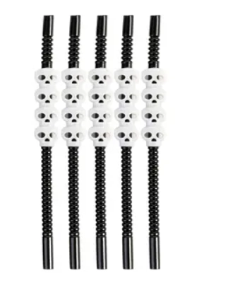 Canudo Plast Halloween C/5un H064 Silver Plastic