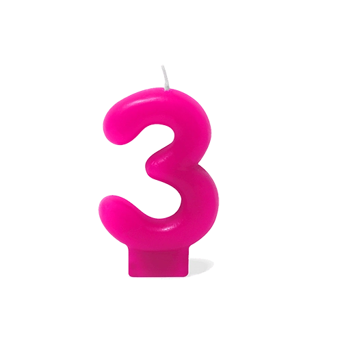 Vela Rosa Numero 3