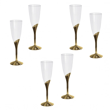 Taca Champ Base Dourada C/6 Aa002 Silver Plastic