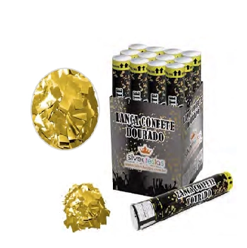 Lança Confete Dourado Festas Casamentos Bodas 30cm