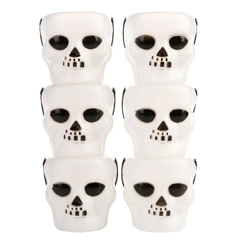 Balde Halloween Caveira 7cm C/6 Ref.h025