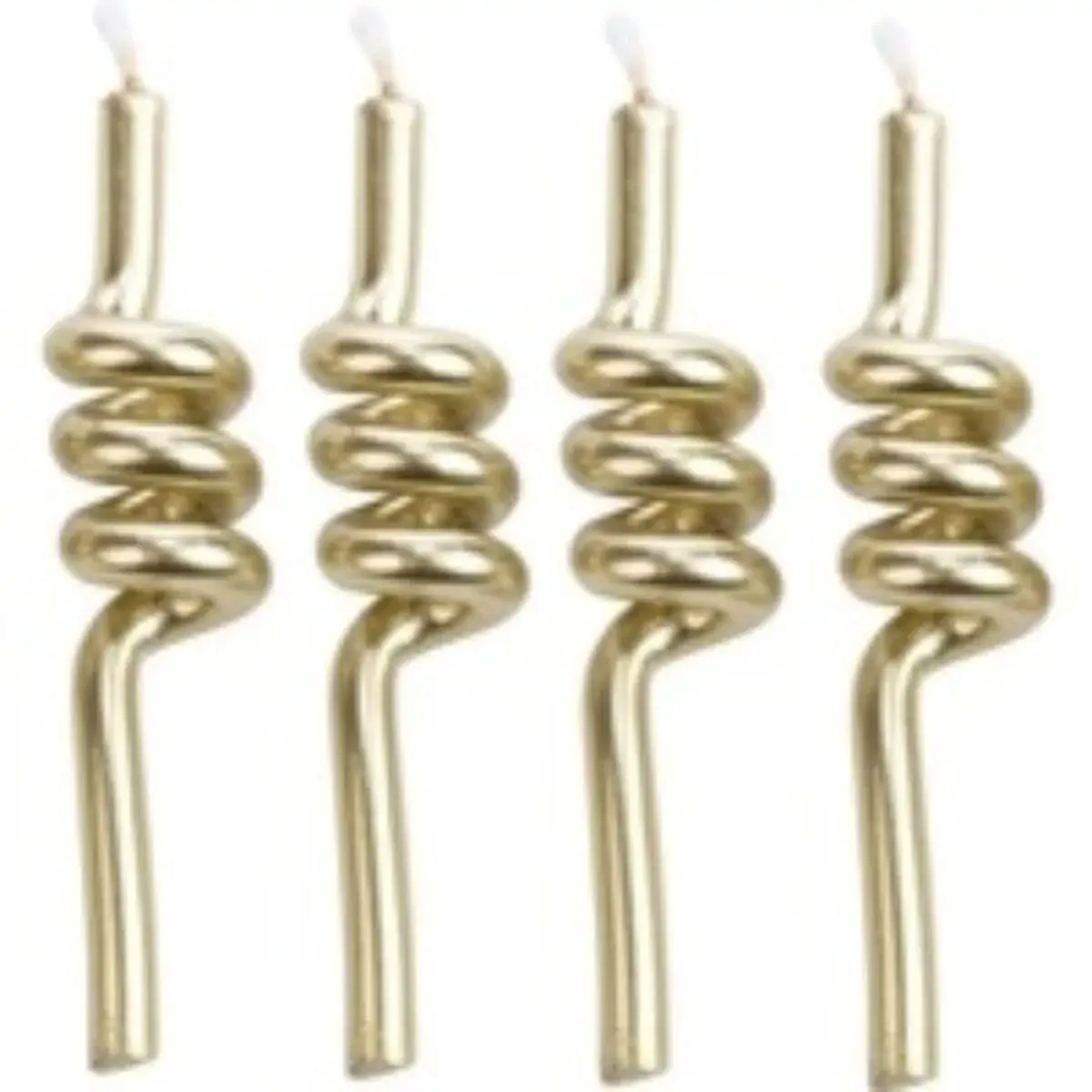 Vela De Aniversário SILVER Tubo Dourada 4 Unidades