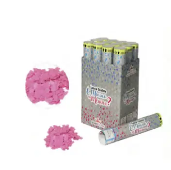 Lanca Confetes Crepom Cha Revelacao Rosa 30cm