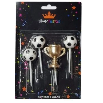 Vela Taca De Futebol Un Silver Plastic V