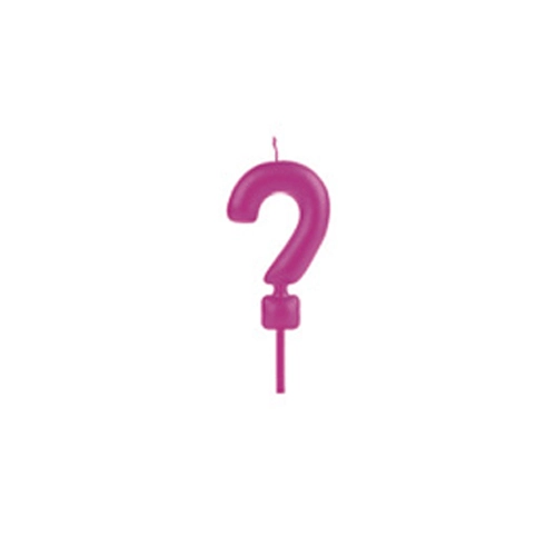 Vela Big Metalizada Rosa Interrogacao