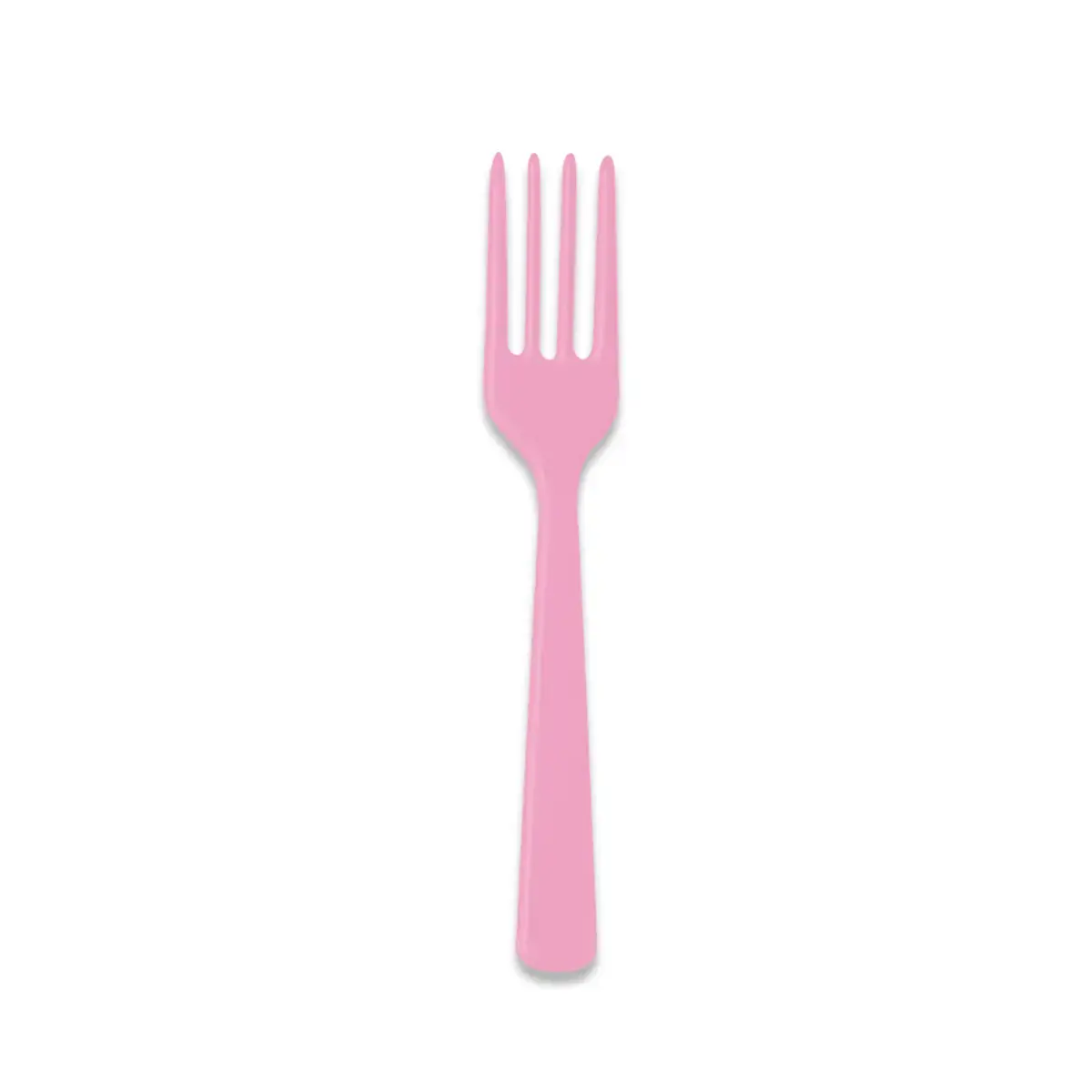Garfo De Plástico SILVER PLASTIC Liso Cor Rosa 10 Unidades