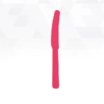 Faca Refeicao Happy Line Rosa Pink C/10 Silver