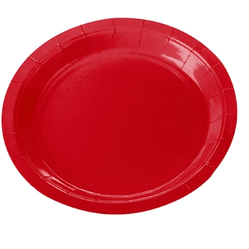 Prato Papel Liso Vermelho Silver 10un