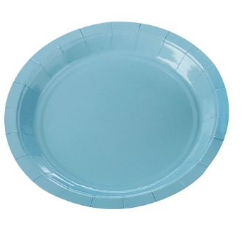 Prato De Papel SILVER PLASTIC Liso Cor Azul 10 Unidades
