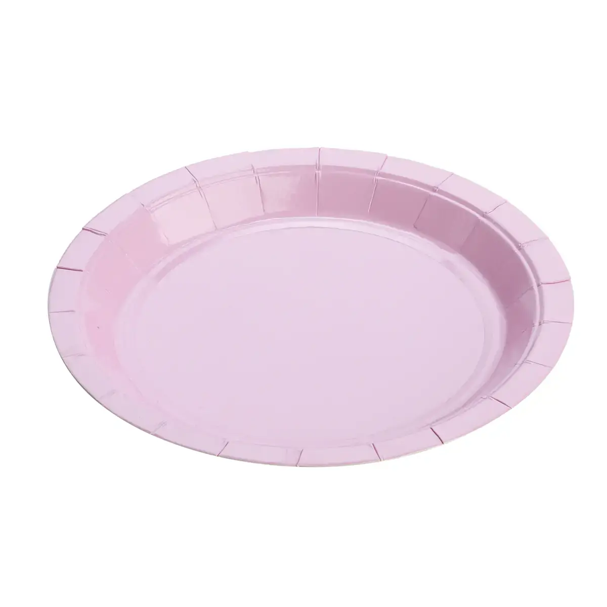 Prato De Papel SILVER PLASTIC Liso Cor Rosa 10 Unidades