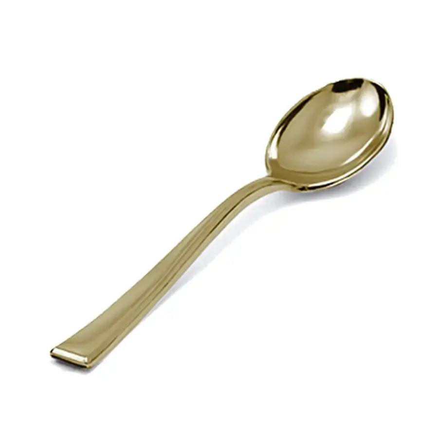 Colher Sobr Gold Premuim Aa009 C/8 Silver Plastic