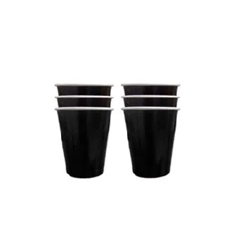 Copo Papel Liso Preto Silv