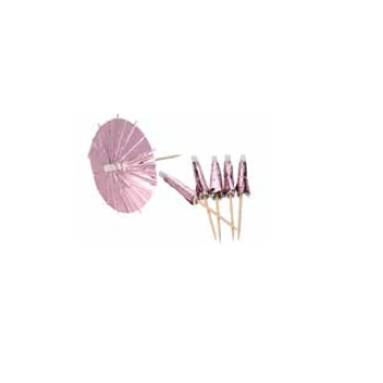 Palito P.dec Guarda Chuva 10cm Rose Gold C.12 Silver Plastic