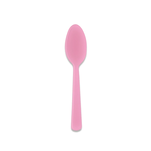 Colher De Plástico SILVER PLASTIC Liso Cor Rosa 10 Unidades