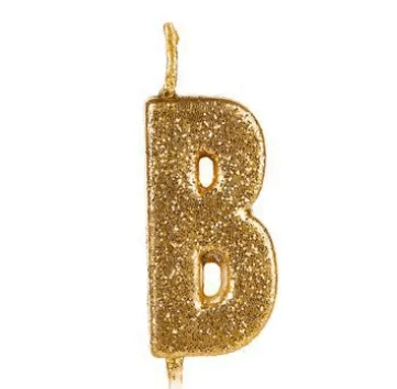 Vela Letra Glitter Dourada