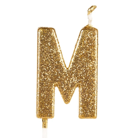 Vela Letra Glitter Dourada M Un Silver Plastic Vtdm