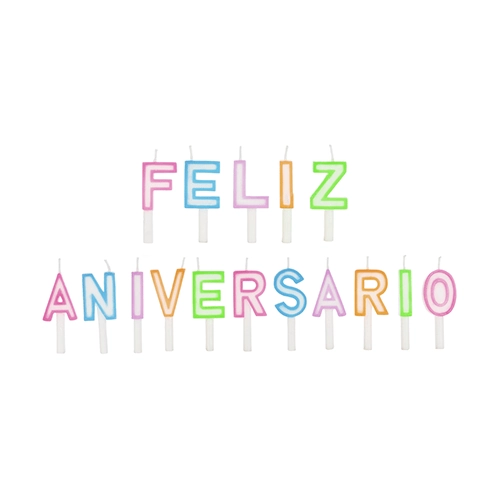 Vela Feliz Aniv Neon V149 Silver