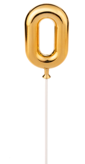 Topo De Bolo Dourado N.0 Cod.ha280 Silver Plastic