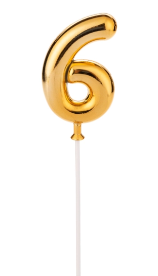 Topo De Bolo Dourado N6 Cod Ha286