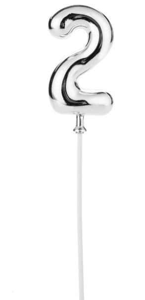 Topo De Bolo Prateado N2